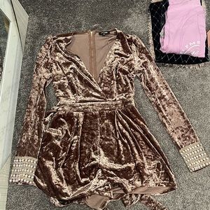 Fashion nova velvet romper RARE